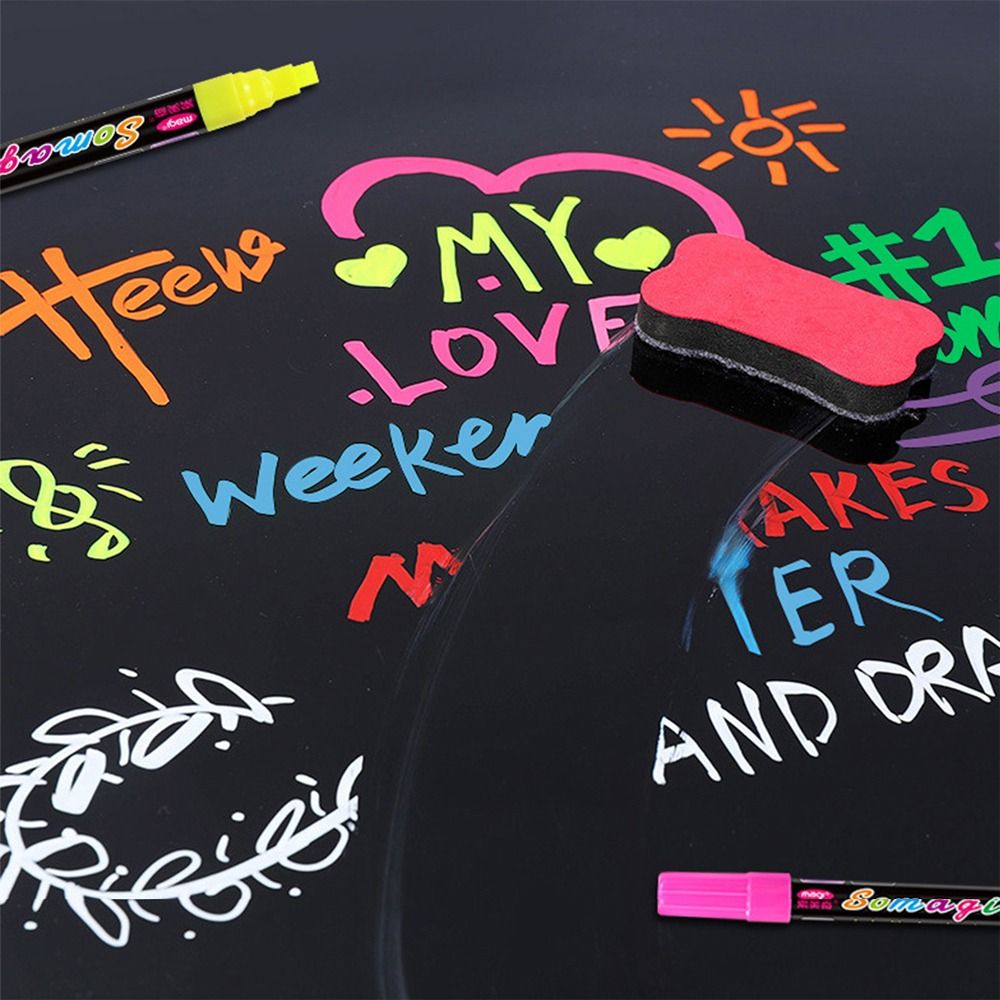 Bebas debu papan tulis grafiti kaca jendela lukisan Highlighter pena kapur cair pena seni spidol papan tulis pena