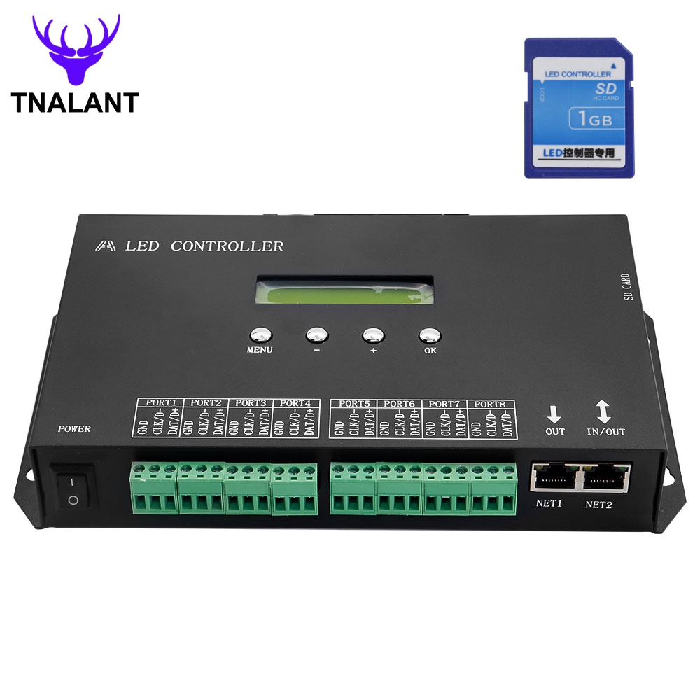 H807SA H807SBWifi 8/4 Ports DMX/Artnet zu SPI LED Pixel Controller Mit SD Karte Für WS2811 WS2812 WS2812b WS2815 Led Streifen Licht
