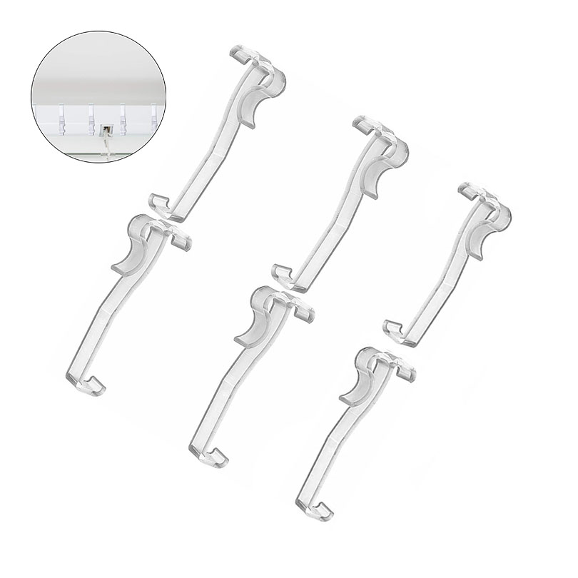 Gordijn Clip 6 Stuks 2.5 Inch Gordijn Verborgen Clip Doorzichtig Plastic Gordijn Fixer Beugel Voor Jaloezieën