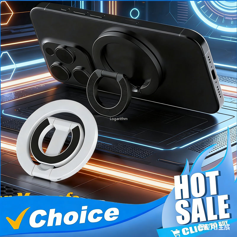 Nuevo Soporte Magnético para Teléfono con Anillo Giratorio 360° 2026 °   Soporte plegable giratorio de doble cara con imán fuerte para iPhone y Samsung compatible con MagSafe