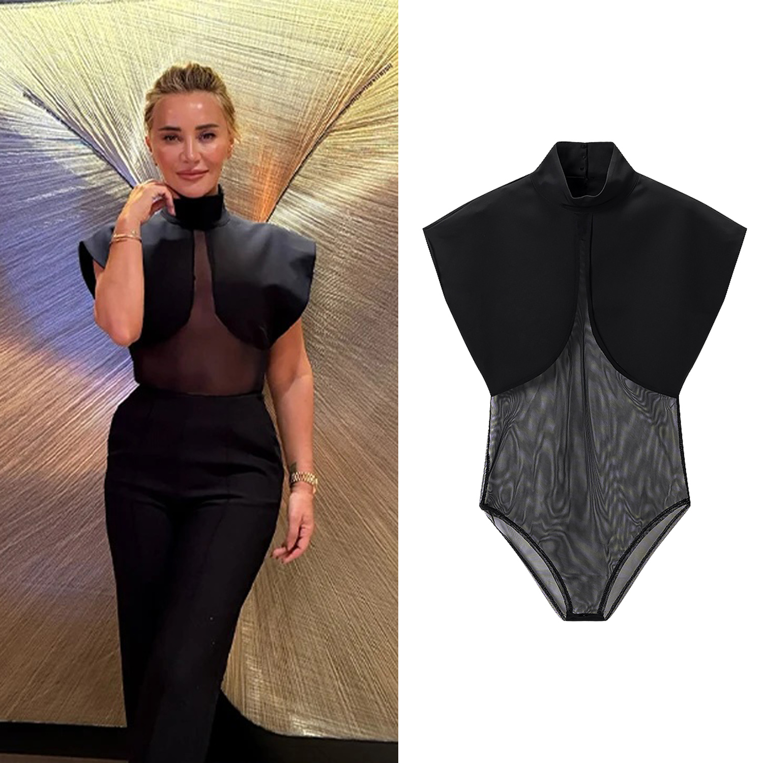 Dames jumpsuit sexy tule patchwork bodysuit zomer vrouwelijk chic hoge kraag mouwloos door bodycon lady high street top