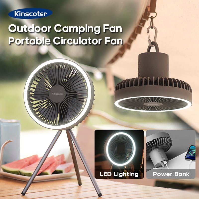 Multifunctionele Home Outdoor Camping Plafond Ventilator USB Oplaadbare Bureau Statief Luchtkoelventilator met Nachtlampje