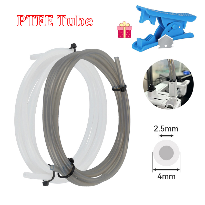 Для Bambu Lab Ptfe Tube 2,5 мм 4 мм P1S P1P AMS A1 Мини-3D-принтер Teflonto Pipe X1C Разъем Bambulab Ptfe Белый Серый AMS LITE