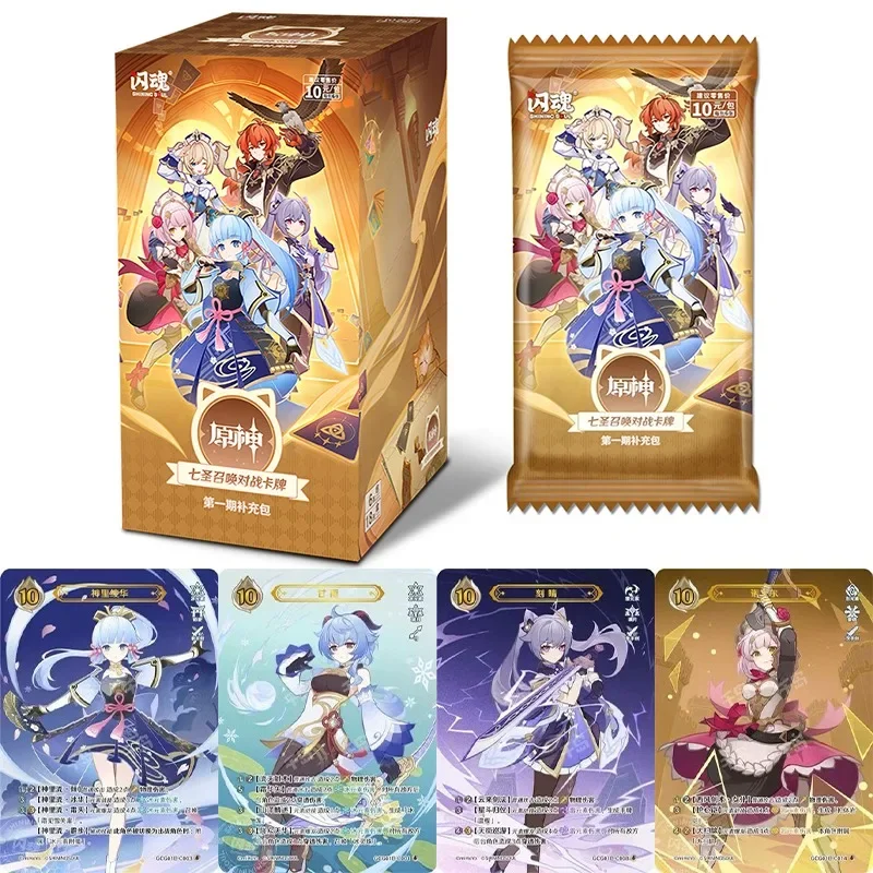 Оригинальная карта Genshin Impact Genius Invokation TCG, боевая карта Hu Tao Raiden Shogun, коллекционная карта персонажей аниме, детская игрушка в подарок