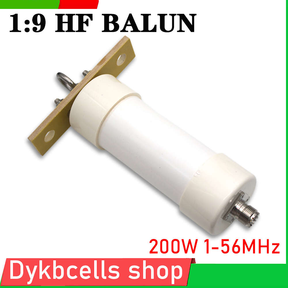 Balun 1:9 HF 200W 1-56MHz HAM Antena Kawat Panjang HF Balun Gelombang Pendek RTL-SDR 9:1 Balun Tahan Air 1-56MHz NOX-150 Magnetik