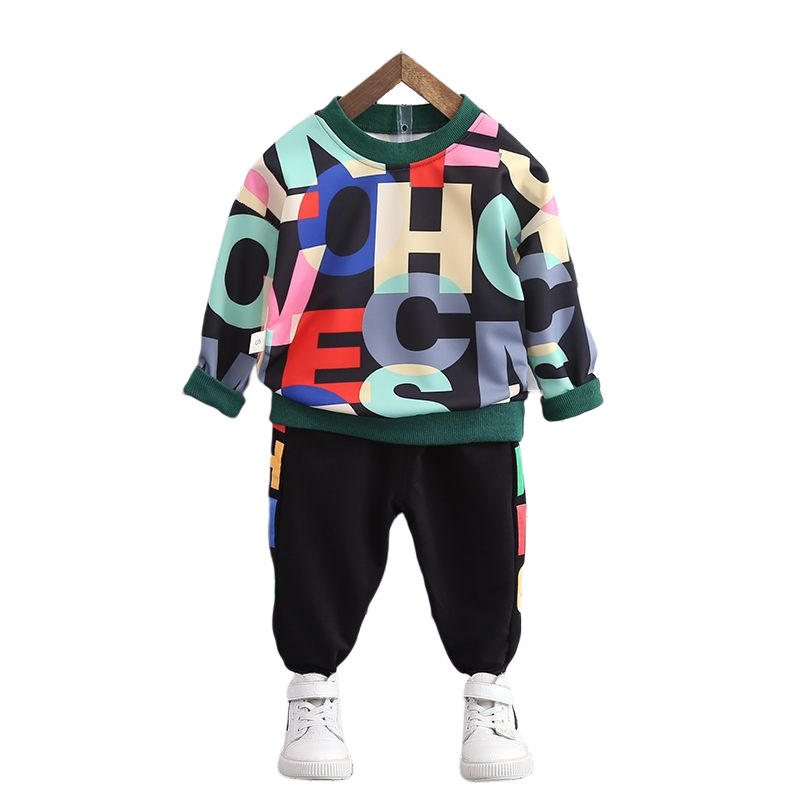Nueva ropa de primavera y otoño para niñas, trajes para niños, camiseta informal, pantalones, 2 unids/set, traje deportivo para niños, chándales para niños