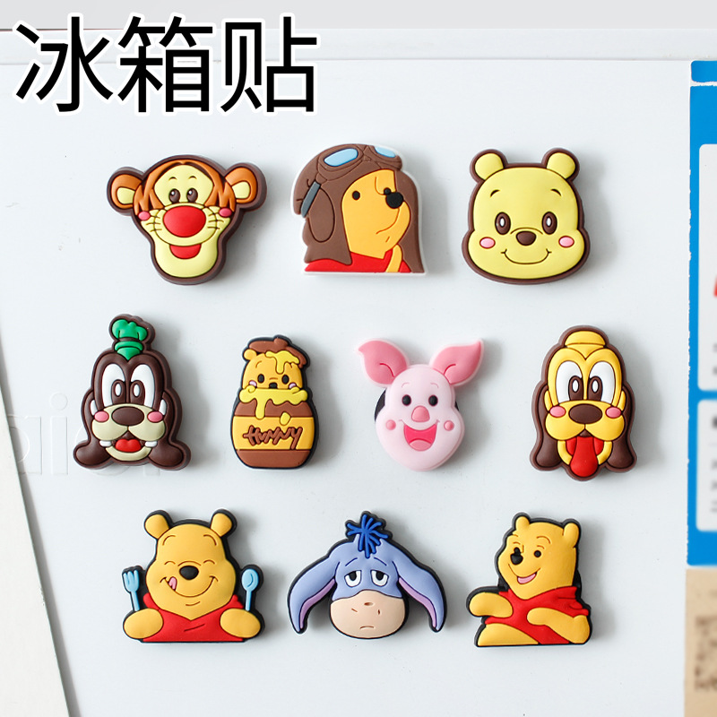 Disney winnie-冷蔵庫用マグネット,家の装飾,ミニ冷蔵庫,ステッカー,かわいいマグネット,お土産