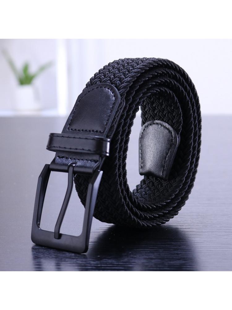 Zwarte Gesp Nieuwe Casual Stretch Geweven Riem Tij Mannen Pin Canvas Elastische Dames Jeans Taille Bruin Grijs Wit 105Cm
