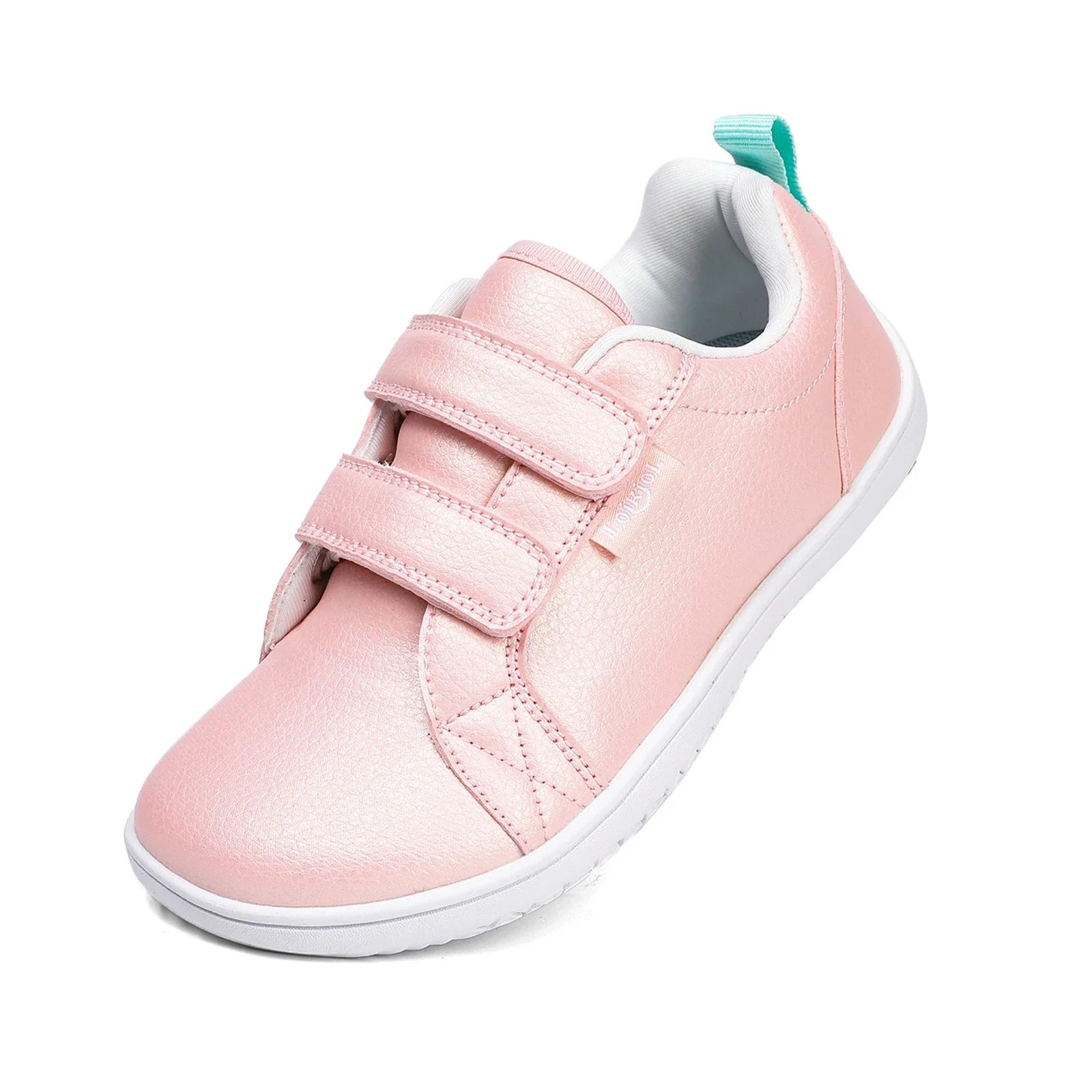 Meninos meninas sapatos descalços crianças dedo do pé largo minimalista moda tênis leve gancho loop couro artificial andando apartamentos