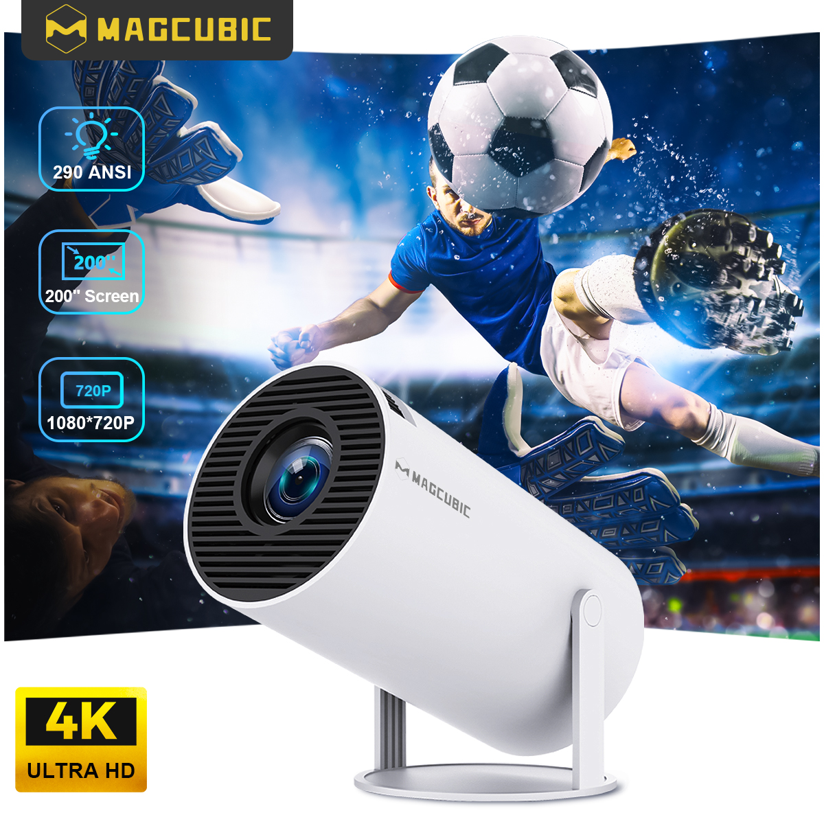 Projektor Magcubic HY300 PRO 4K Android 11 Dual Wifi6 290ANSI Allwinner H713 BT5.0 1080P 1280*720P Projektor kina domowego na zewnątrz