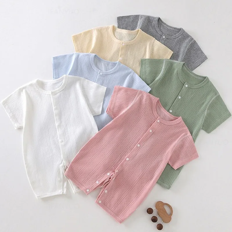 Ropa para bebé recién nacido, peleles para niño y niña, mono de salida de maternidad de manga corta, ropa de dormir para recién nacido 2026