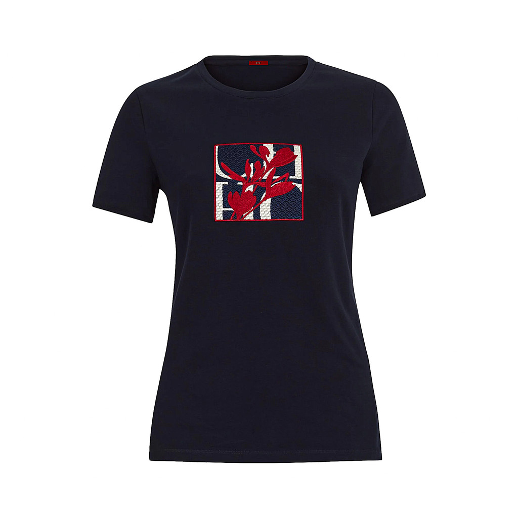 CHCH T-shirt femme été nouveau haute qualité col rond Texture brodée haut