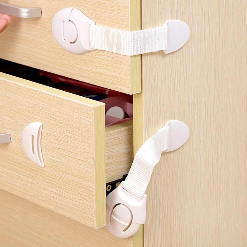 Cerradura de gabinete de seguridad para niños, Protector de seguridad a prueba de bebés, cerradura de puerta de cajón, protección de plástico, cerradura de puerta de seguridad para niños