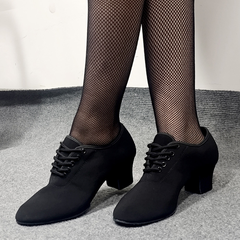 Zapatos de baile modernos para mujer Oxford latino/tango/salón de baile/Jazz zapatos de baile de goma/suela suave tacones de 3/5cm zapatos de baile para mujer negro