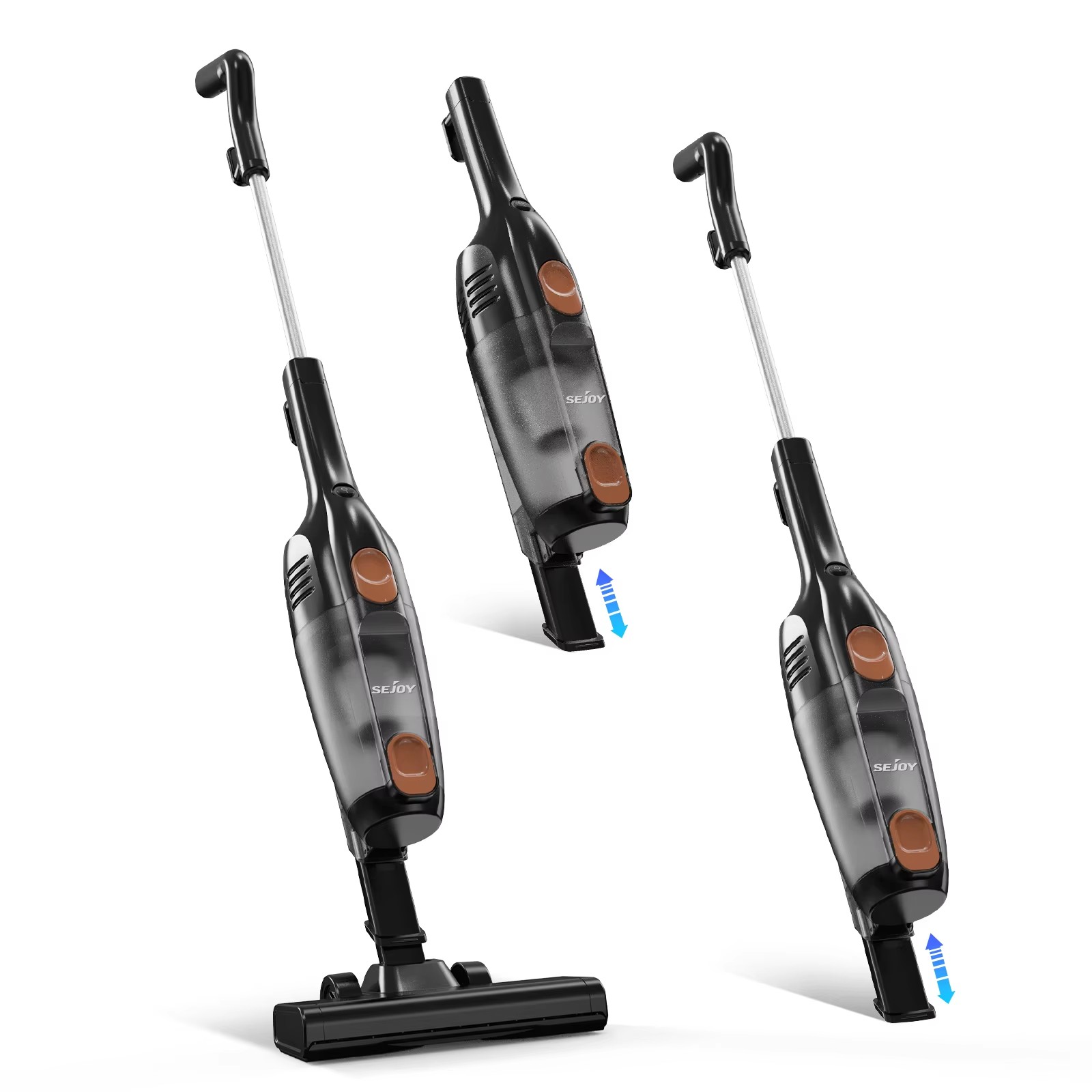 110/220 V Stabstaubsauger mit HEPA-Filtern, 15 kPa, 600 W, 2-in-1, leichter kabelgebundener Staubsauger mit Handstabsauger für Zuhause, Auto