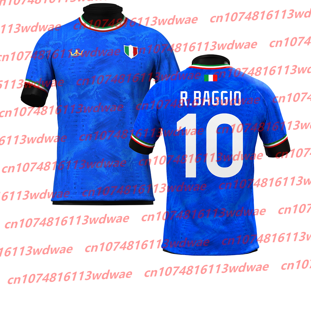 Camiseta de Fútbol Estilo Italiano, Secado Rápido, R.Baggio 10, Equipación de Entrenamiento de Fútbol para Exteriores, Edición Especial, Camiseta para Niños