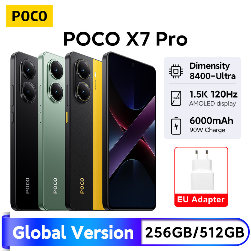 POCO X7 Pro 5G versión Global teléfono móvil 6000mAh 90W HyperCharge 1,5K 120Hz pantalla IP68 50MP cámara dimensión 8400-Ultra NFC