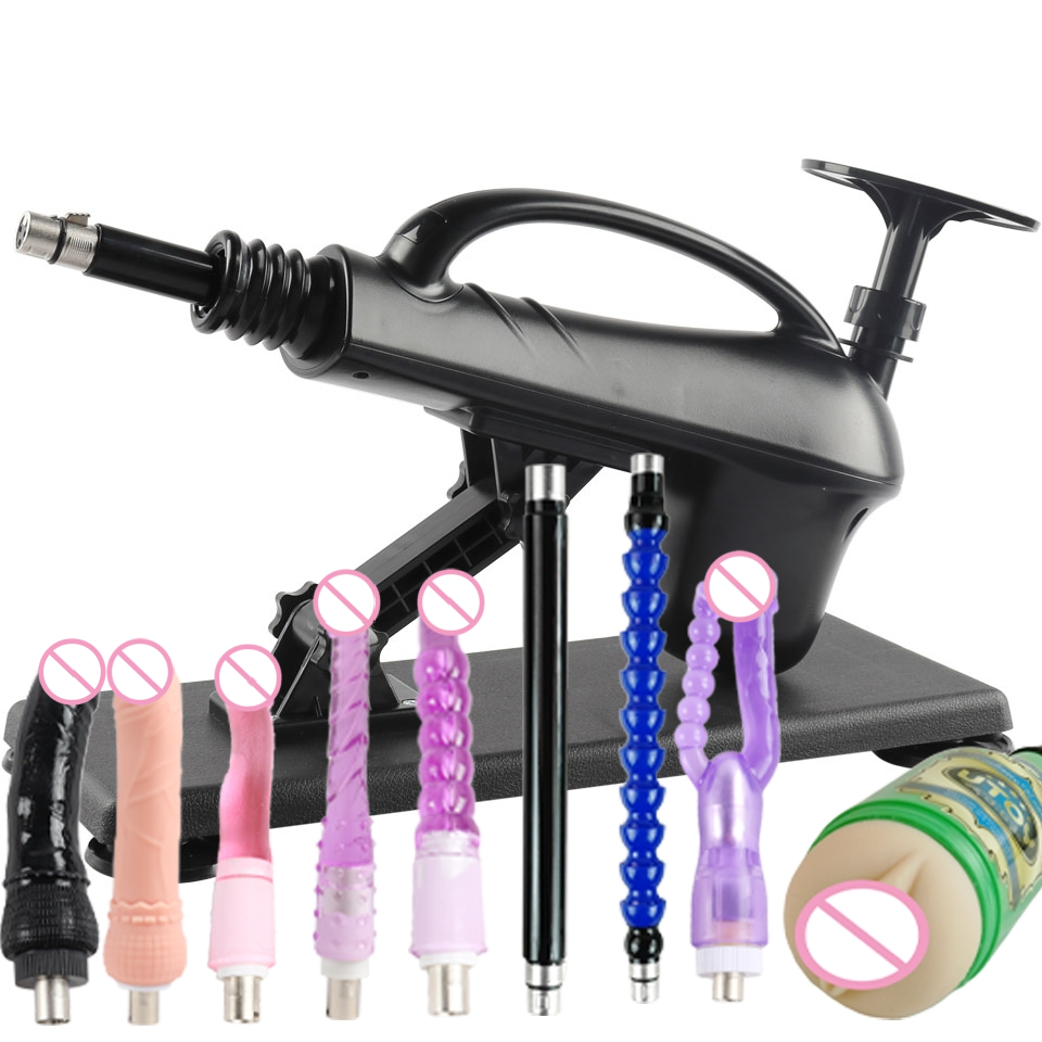 FREDORCH Sexmaschine, verstellbar, automatisch, für weibliche Masturbation, Pumpen mit 3XLR-Sexpistole, Liebesmaschine mit großem schwarzem Dildo, Sexspielzeug