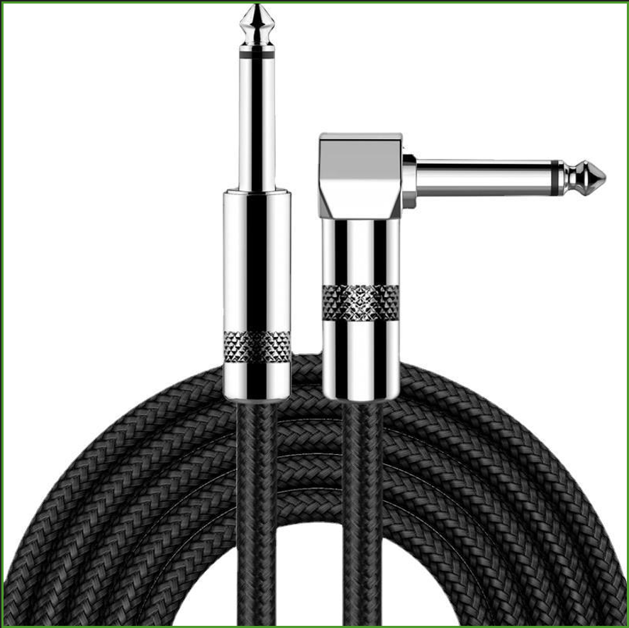Guitar Cable 10/20ft Electric Instrument Bass AMP Cord for Electric Guitar Mandolin, Pro Audio (Right Angle to Straight, Black)