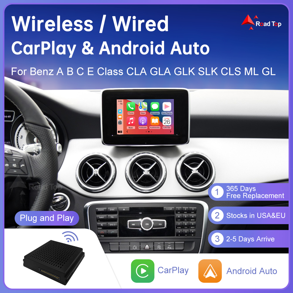 Wireless CarPlay for Mercedes Benz A B C E CLA GLA GLK SLK CLS ML GL NTG4.5 With Android Auto AirPlay Navigation Plug and Play