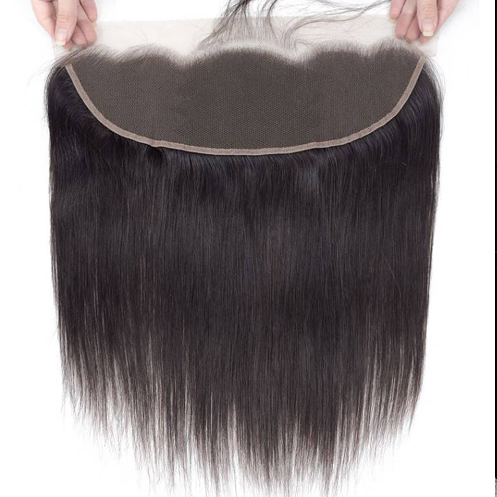Yarra 13x4 Lace Frontal Only, Cabello Humano Liso Brasileño, Frontales de Encaje HD Pre-Desplumados, Color Natural, Cabello Remy para Mujeres