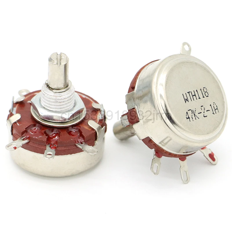 WTH118-1A 2W 1K 2.2K 4.7K 10K 22K 47K 100K 470K 1M Potensiometer Otentik Baru Variabel Resistor VR Perlawanan 100K Ohm WTH(118)