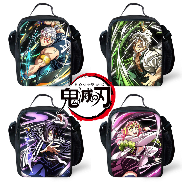 Bolsa aislante de gran capacidad para niños, Anime Demon Slayer, para niño y niña, estudiante, pícnic al aire libre, fiambrera térmica reutilizable