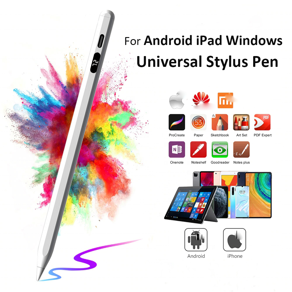 Stylet universel avec affichage numérique de l'alimentation, Huawei, Lenovo, Samsung, téléphone, Xiaomi, tablette, téléphone portable, stylet tactile