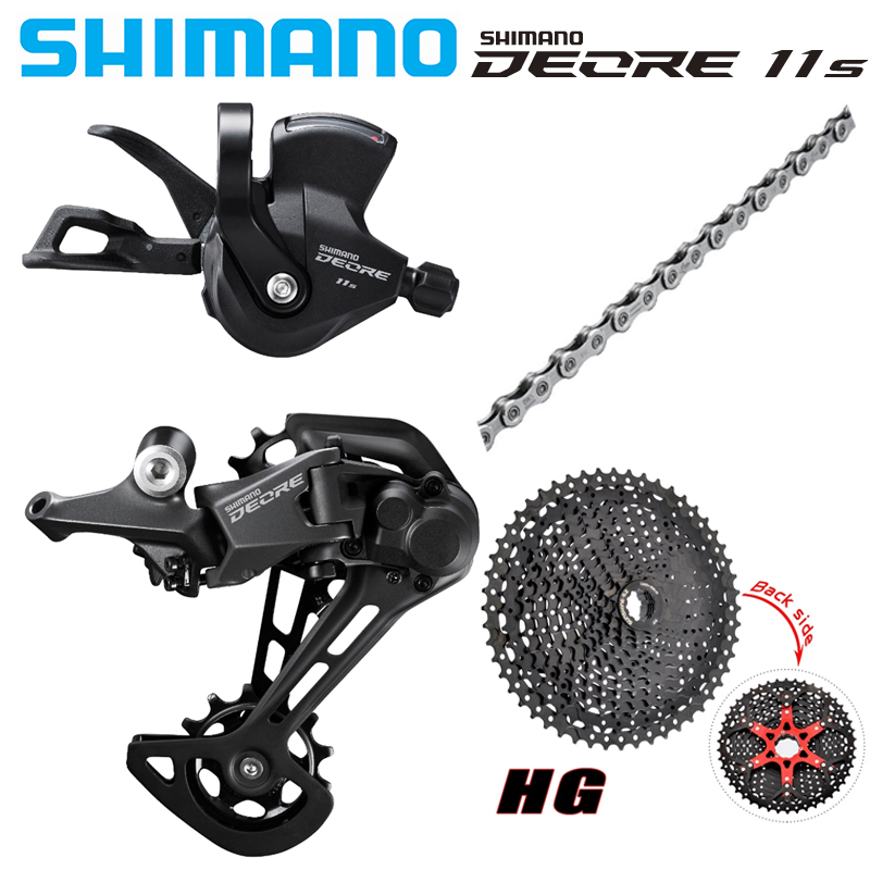 SHIMANO DEORE M5100 grupset sepeda, set komponen sepeda RAPIDFIRE PLUS Tuas pemindah gigi belakang Sunshine sepeda MTB, kaset 46T 50T 52T