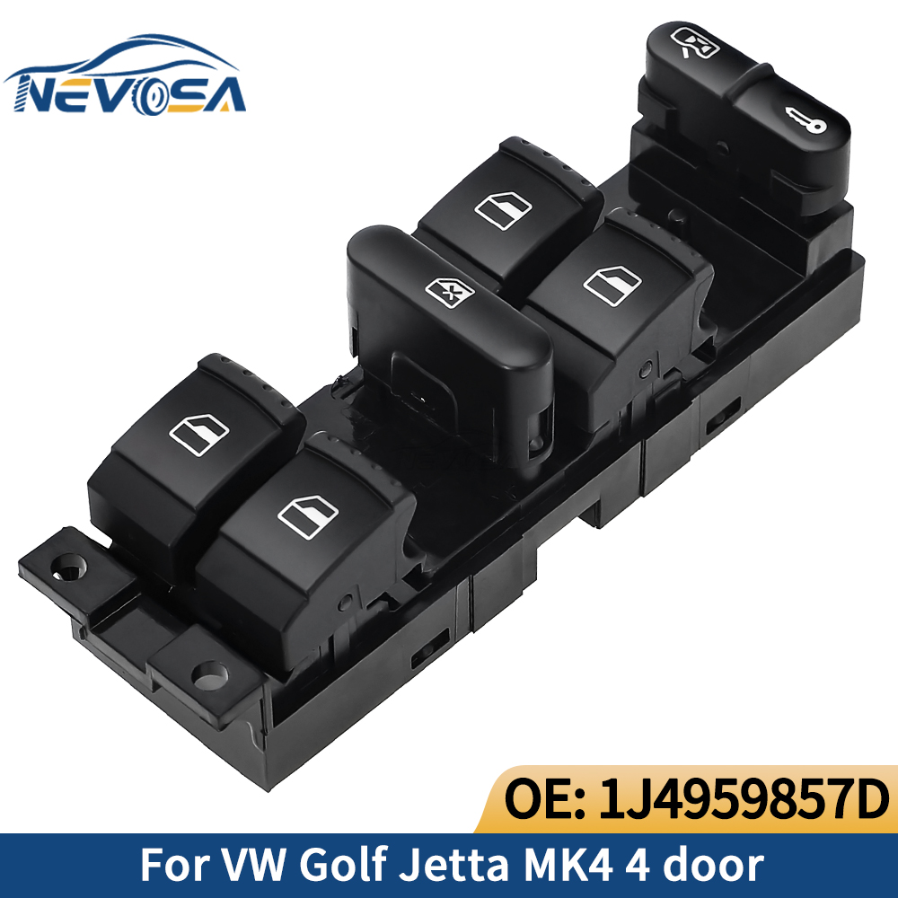 LHD สําหรับ VW GTI Golf 4 Jetta MK4 1999 2000 2001 2002 2003 2004 Bora BEETLE Passat B5 ปุ่มสวิทช์ควบคุมหน้าต่าง 1J4 959 857D