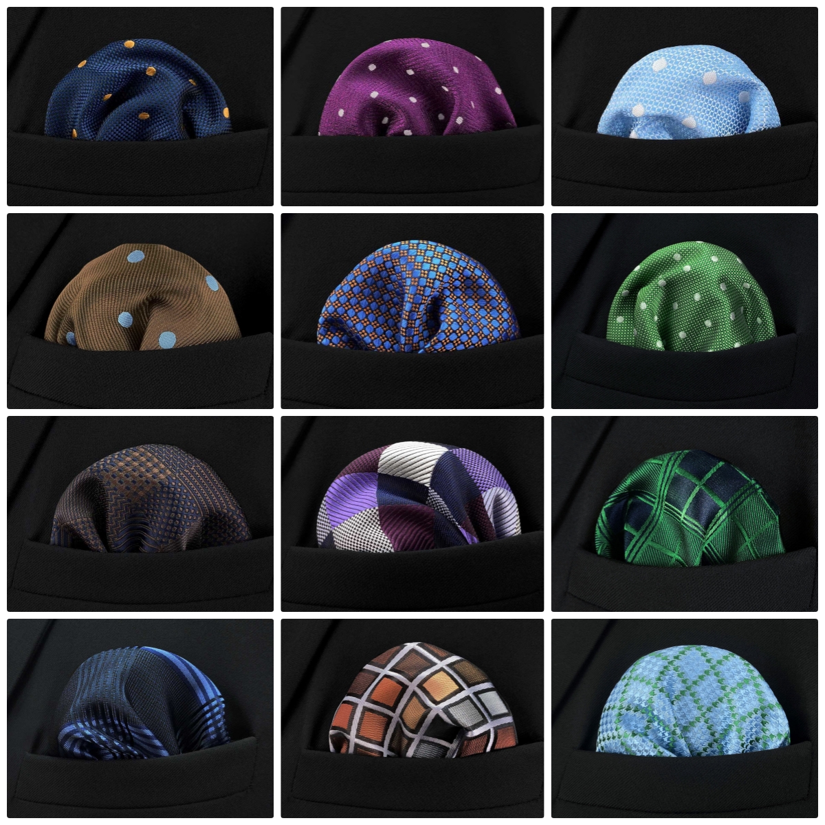 Kolorowe kropki Crimson Business Multicolor Poszetka Kwadratowa Męska Klasyczna Garnitur Prezent Chusteczka w kratkę Akcesoria