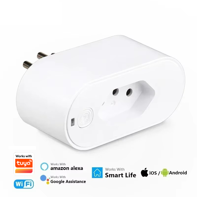 Współpracuje z Tuya 16A/20A Brazilianska Standardowa Inteligentna Wtyczka WiFi, kompatybilna z Google Home Alexa, z funkcją monitorowania energii i zdalnym sterowaniem przez aplikację.
