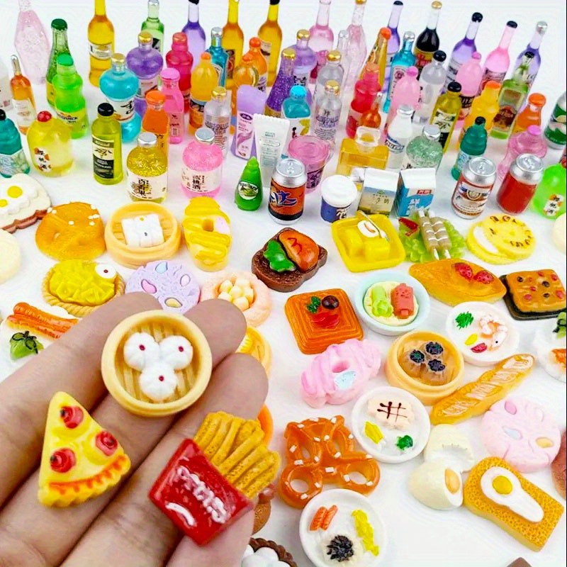 random Miniature Dollhouse Supermarket Food Snacks Mini Cake Wine Drink Food Accessories Kids Gift
