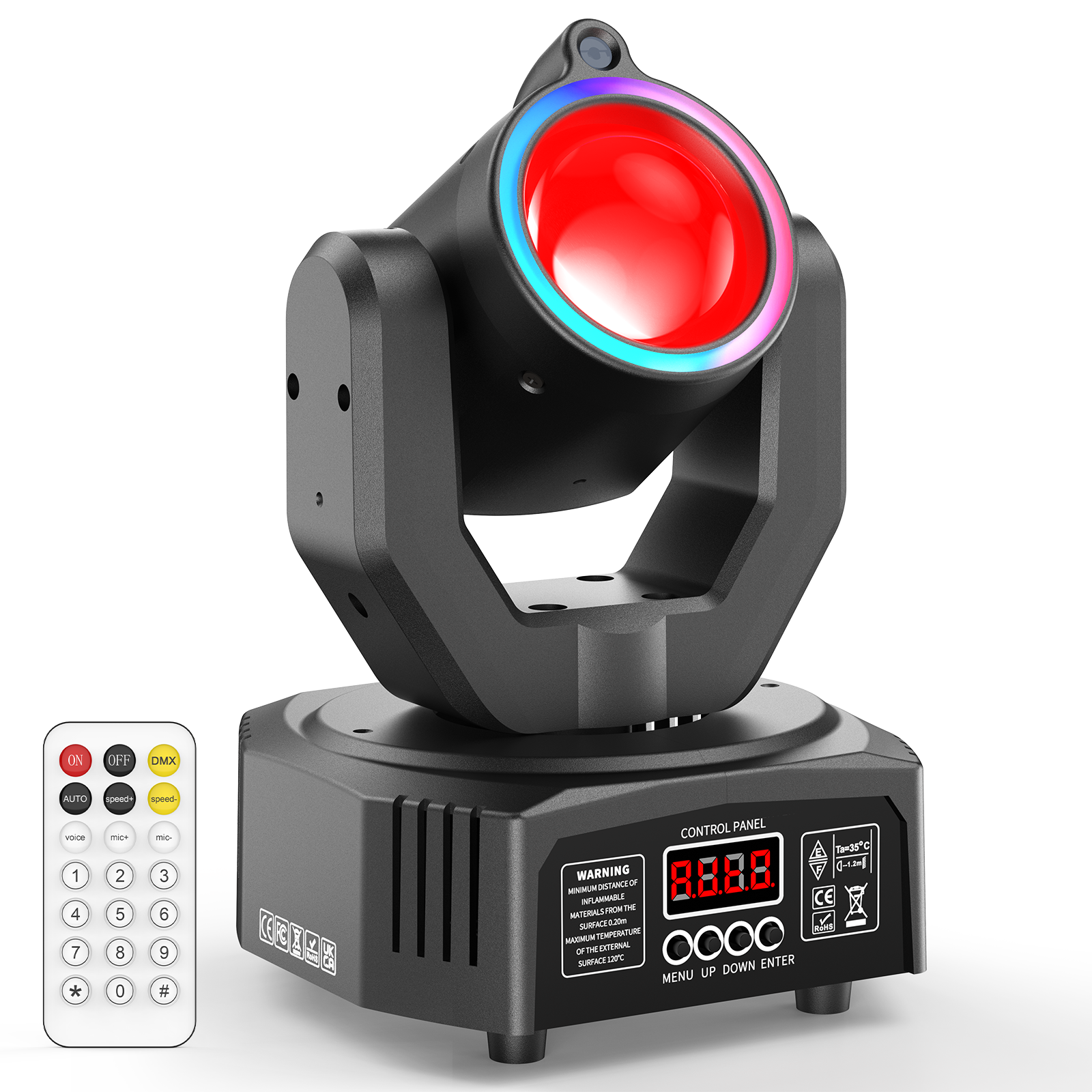 U'King Mini 30W Spot Beam Moving Head Light LED 4IN1 RGBW Efekt Stroboskopowy Światło Sceniczne DMX Aktywowane Dźwiękiem Światło DJ Disco Bar na Imprezy