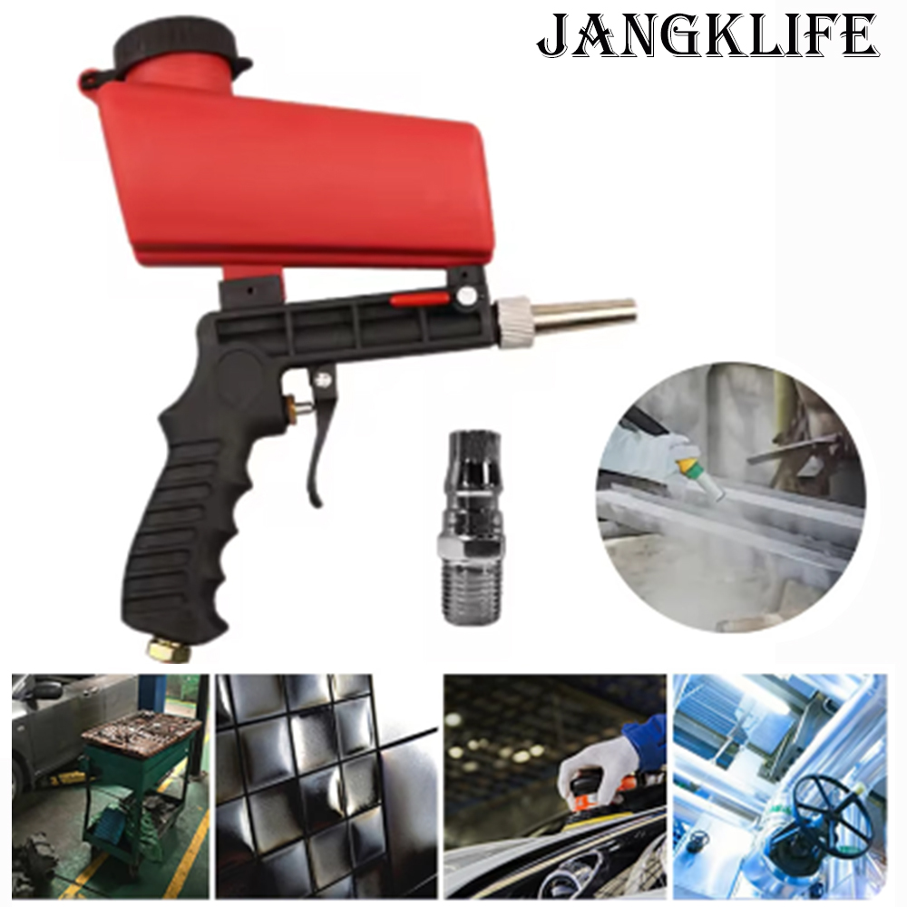Pistola per sabbiatura regolabile 90 Psi Sabbia portatile Blaster Macchina per verniciatura a spruzzo Set di pistole per sabbiatura portatili piccole pneumatiche a gravità