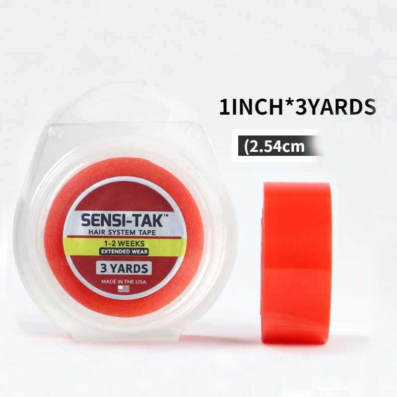 3 หลา * 1 นิ้ว (2.54 ซม.) วิกผมลูกไม้เทปสีแดงเทปกาวสองหน้าสําหรับผมขยายเทป/Toupee/วิกผมลูกไม้