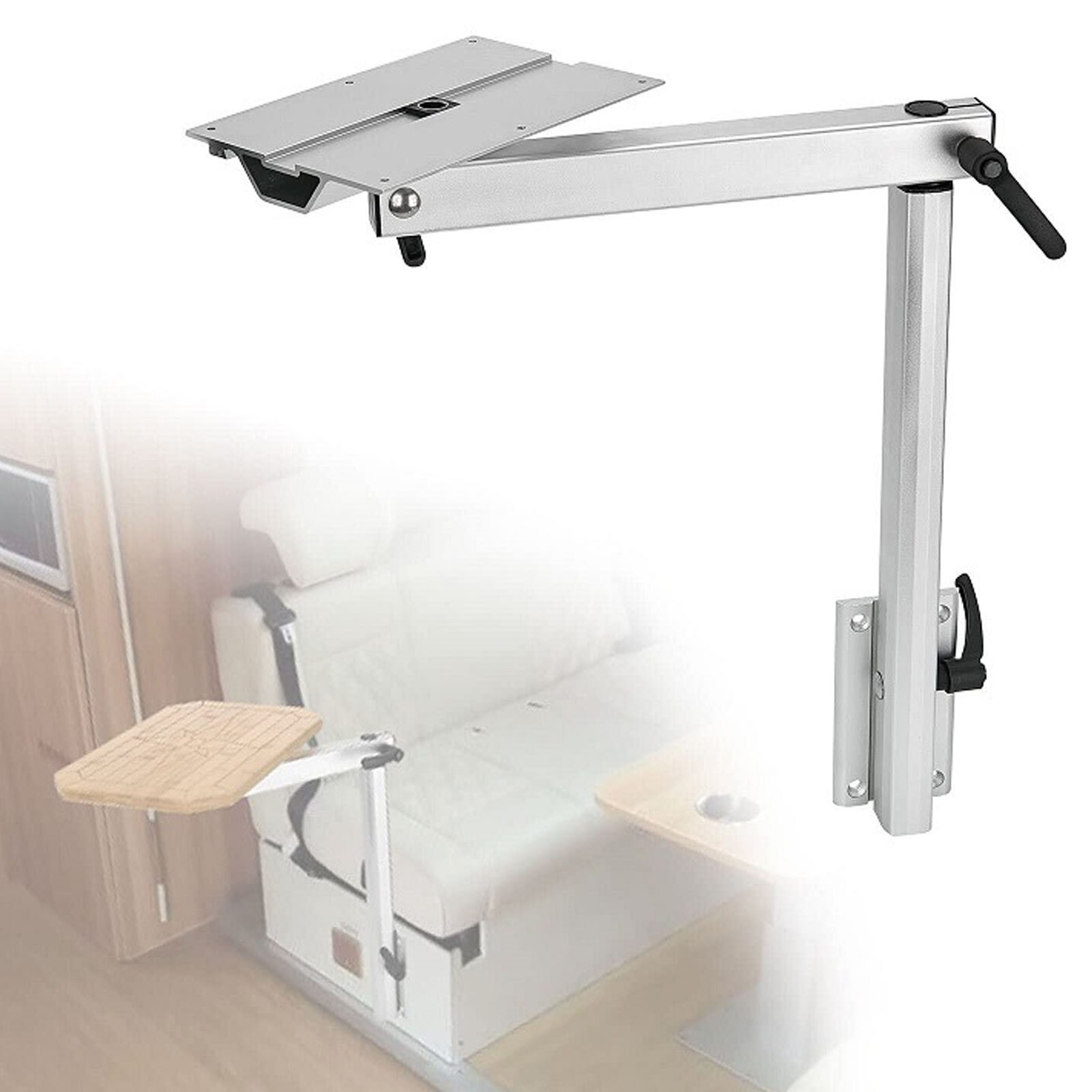 Perna de mesa telescópica destacável para motorhome, perna de mesa removível, branco, Rotação de 360 graus, RV, RV, Motorhome