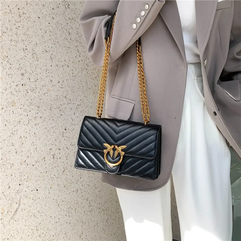 Bolsa crossbody feminina elegante com alça de ombro design de couro premium item de marca de luxo clássico popular