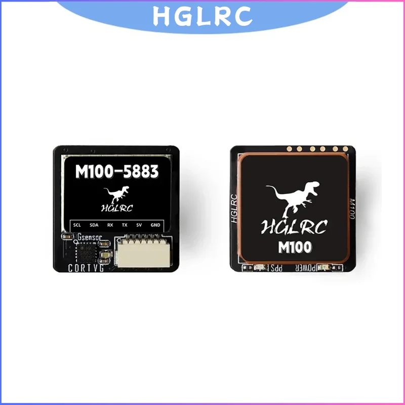 HGLRC M100-5883 M10 GPS-Modul mit Kompass, Keramikantenne, integrierte LED-Anzeigen, 21 x 21 mm, für RC-Flugzeug, FPV, große Reichweite
