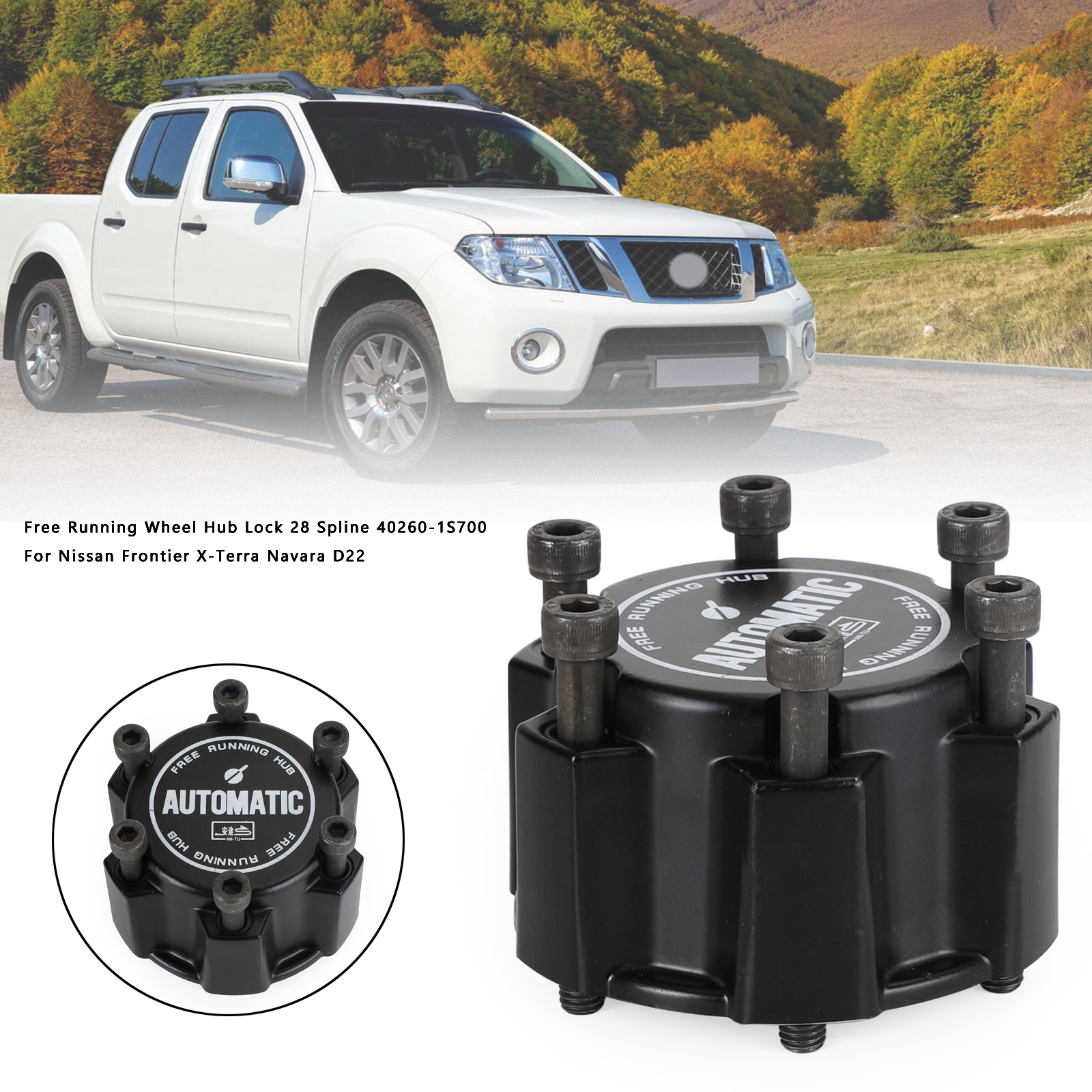 Artudatech Kunci Hub Roda Lari Gratis 28 Spline 40260-1S700 untuk Nissan Frontier X-terra Navara D22