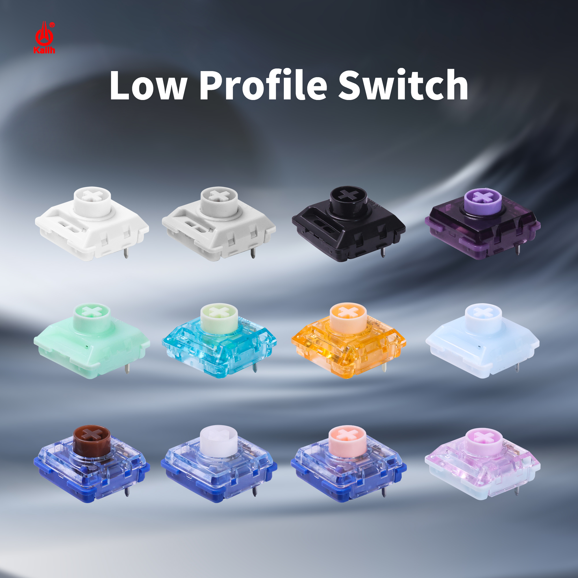 Kailh 12 verschiedene Low-Profile-Schalter, linear, taktil, klickend, leise, mit Tastenkappen für mechanische Tastaturen (Erfahrungs-Paket)
