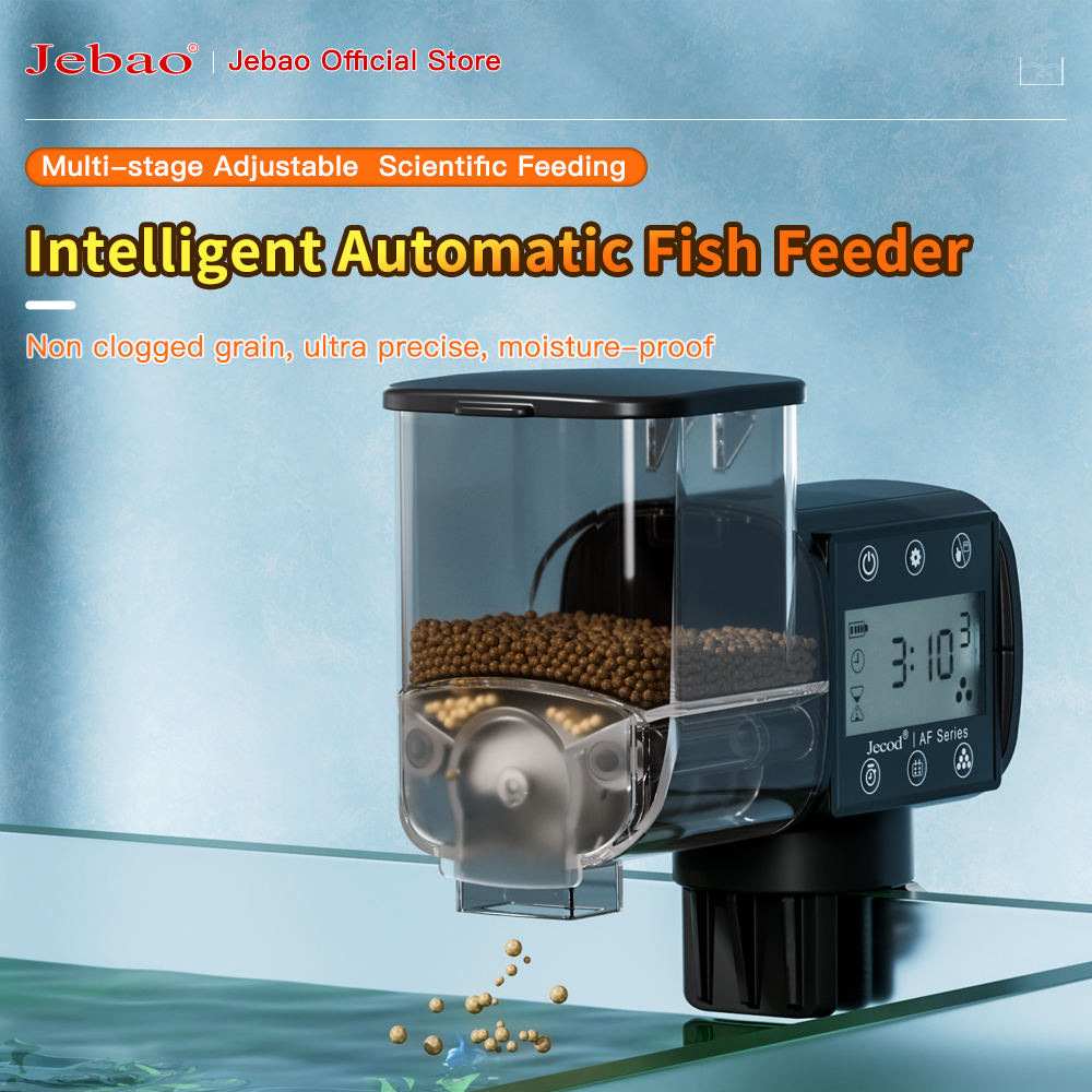Jebao Jecod Nuovo Alimentatore Automatico Intelligente per Acquario, Dispenser Digitale Programmabile per Pesci, Accessori per Acquari