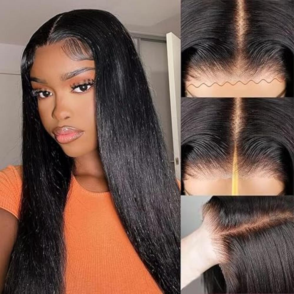 Glueless Wigs Human Hair Ready To Wear Bone Straight Lace Front Wigs Human Hair 4x4 6x4 Pre Cut Hd Lace Closure Wigs For Women 2-5 Days Delivery