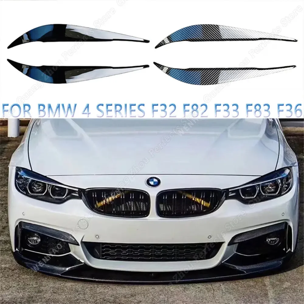 2 Piezas de Cejas Decorativas para Faros Delanteros de Coche, ABS Brillante, para BMW Serie 4 F32 F33 F36 M4 420d 420i 425d 430i 435i 440i 2013-2021, Tuning