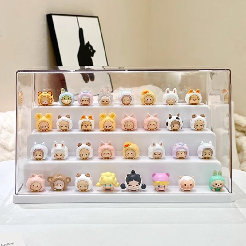 Kotak Display Akrilik Bening Kotak Organizer Penyimpanan Tahan Debu untuk Koleksi Figur Miniatur dan Mainan dengan Showcase Transparan