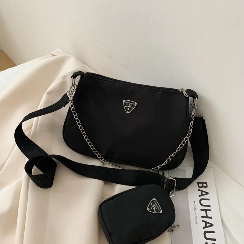Borsa a tracolla in nylon per donna Borsa a tracolla casual portatile alla moda per studenti