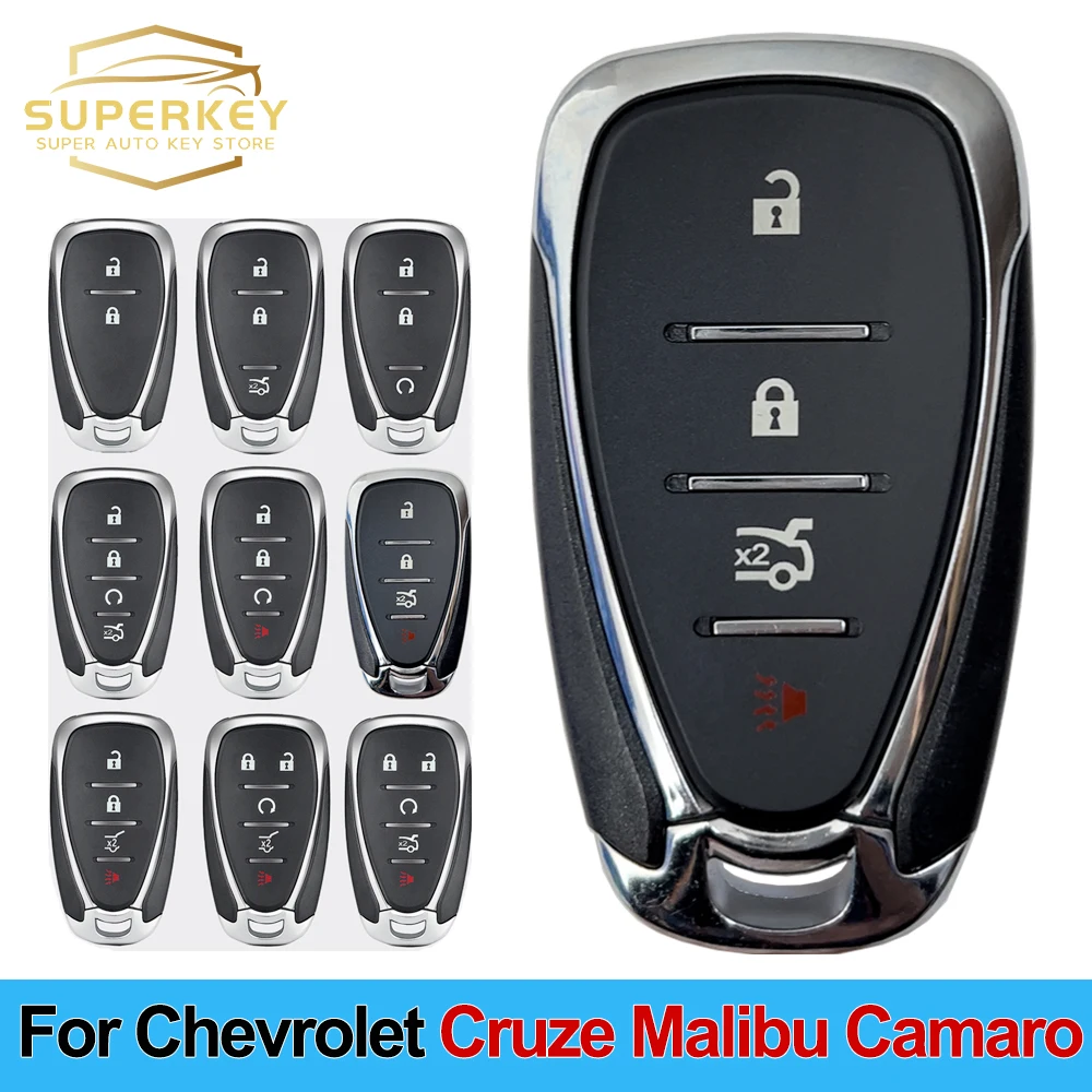 SUPERKEY 2/3/4/5 botones carcasa para llave remota Fob para Chevrolet Chevy Camaro Cruze Malibu Equinox 2016 2017 2018 2019 2020