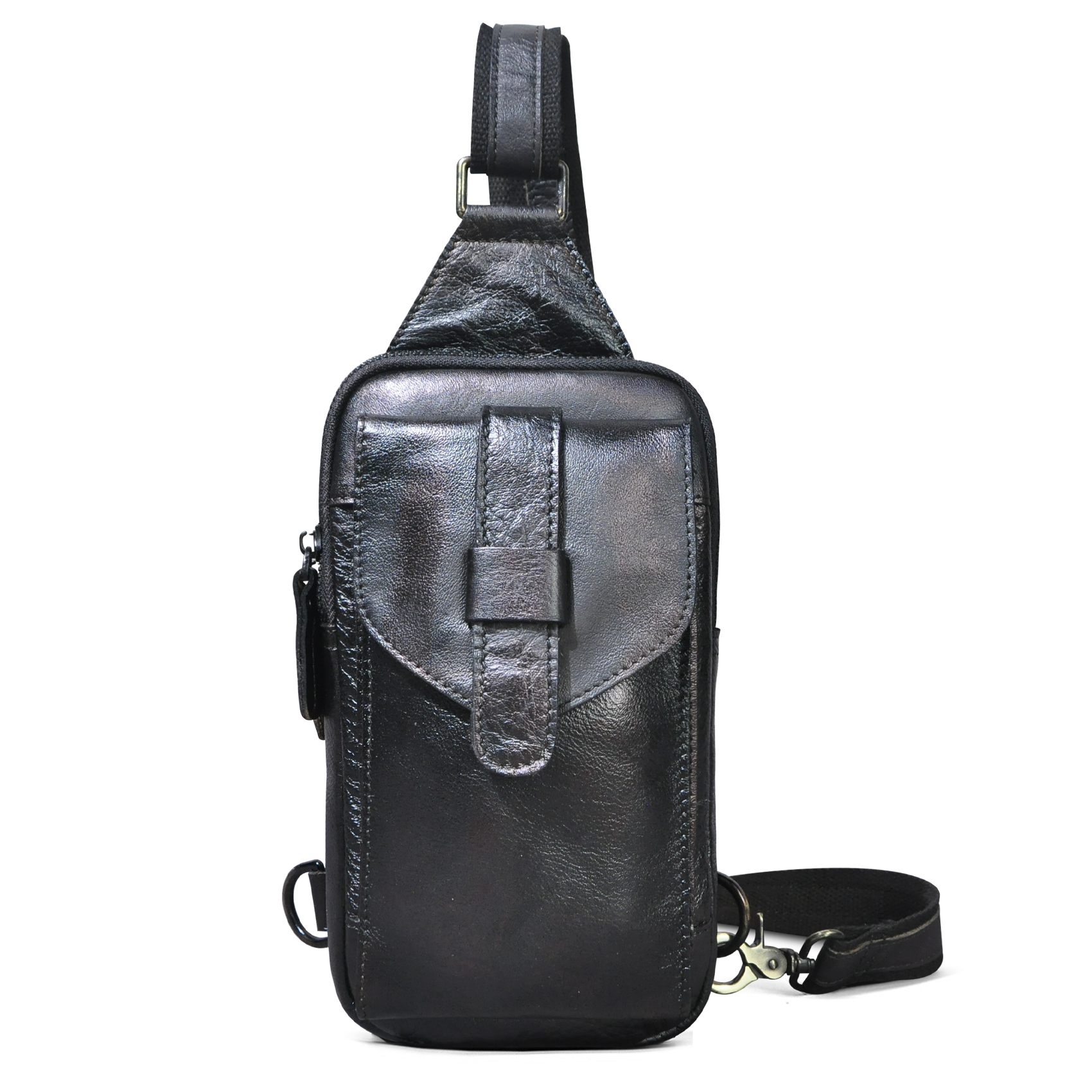 Gorący bubel mężczyźni prawdziwa skóra byka rocznika kawy trójkąt torba z paskiem do noszenia na piersi projekt plecak turystyczny jeden torba na ramię Crossbody XB571