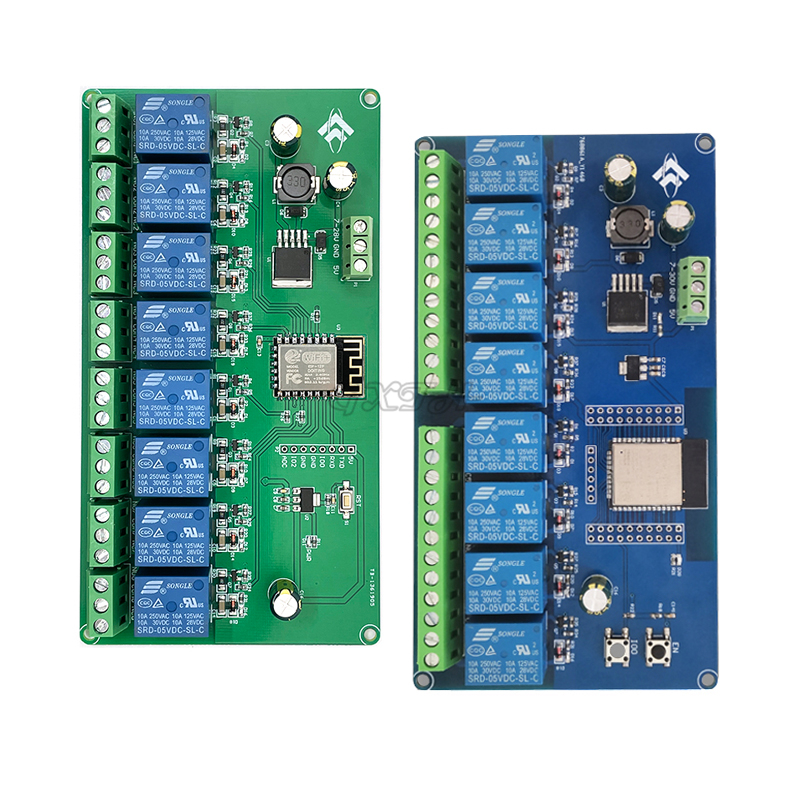 Carte de développement de relais WIFI 8 canaux ESP8266/ESP32 ESP-12F/ESP32-WROOM DC5V/7-28V