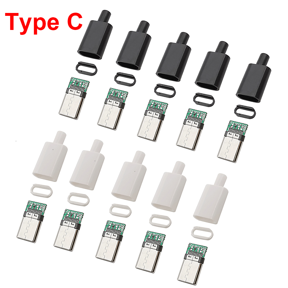 10 шт. USB 3.1 тип C штекерный разъем с корпусом 24-контактный тип-C зарядные вилки сварочный кабель для передачи данных «сделай сам» аксессуары ремонт